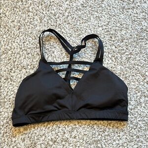 Black Strappy Women's Sports Bra